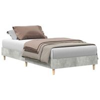 cama individual  cama para adultos  estructura de cama sin colchon madera gris hormigon 75x190 cm