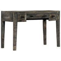 escritorio de madera maciza de mango negro 110x50x75 cm vidaxl