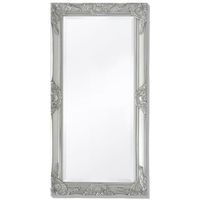 espejo decorativo  espejo de pared estilo barroco plateado 100x50 cm cfw935272