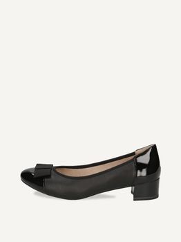 CAPRICE Pumps, black, made of Leather and textile with Block heel, Size 37