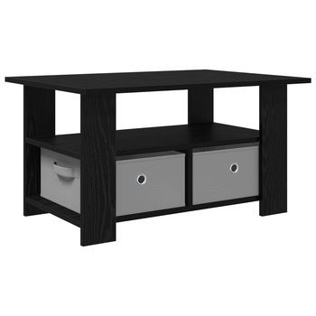 Mesa De Café Roble Negro 77 X 55 X 42 Cm Madera De Ingeniería Vidaxl