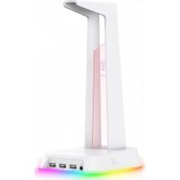 soporte para auriculares onikuma st2 rgb blanco con 3 puertos usb