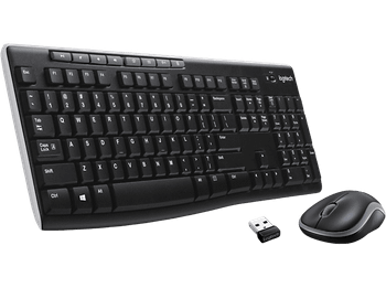 Pack Teclado + Ratón - Logitech MK270, Inalámbrico, USB, ambidiestros, Alcance 10m, Pila 24-12 meses, Botones de acceso directo, Negro