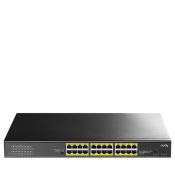 Switch Cudy 24 Puertos Gigabit 2 SFP 56Gbps PoE+ Presupuesto 300W Rack AC
