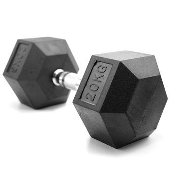 Hxg Mancuerna Hexagonal 20 Kg – 1 Unidad | Agarre Antideslizante, Revestimiento De Caucho, Ideal Para Casa Y Gimnasio