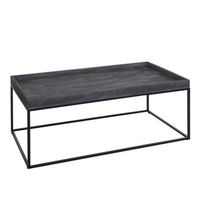 mesa de centro mesa auxiliar 46 x 110 x 60 cm en madera gris oscuro y metal 040008433