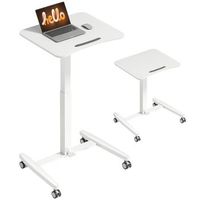 escritorio de pie regulable en altura con tablero inclinable acero 605 x 52 x 75-114 cm r blanco