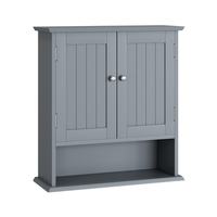 armario de bano de pared con 2 puertas y estantes abiertos de mdf 546 x 198 x 60 cm  gris