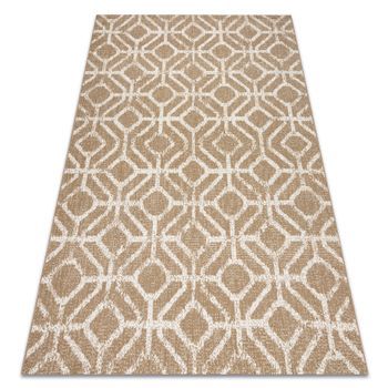 Alfombra Flat 48957265 Geométrica Rhombus Hilo Beige Natural 120x170 Cm