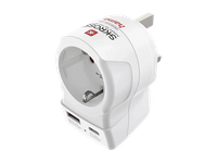 adaptador enchufe - hama 00223478 eu a uk con 2 puertos usb 20w blanco
