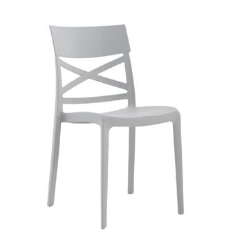 Conjunto de 6 sillas de resina para interior o exterior gris claro