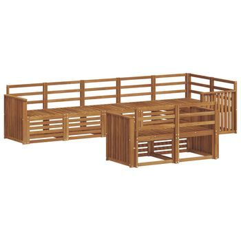 Conjunto De Sofás De Exterior 8 Uds. Natural Poliéster Vidaxl