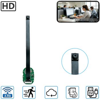 Placa PCBA para cámara de seguridad flexible, módulo de cámara WiFi mini DIY, monitor remoto HD, detección de movimiento, alertas push, compartición multiusuario.