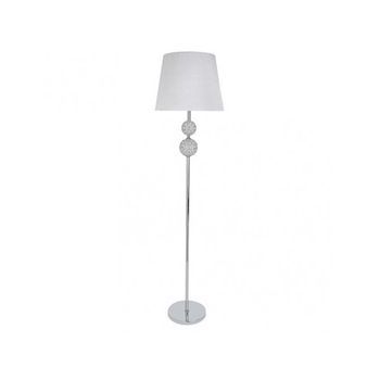 Pie Salon Bogota 1xe27 Cromo Pantalla Blanca 160x38x38 Cm