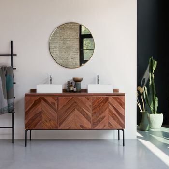 Mueble para lavabo de palisandro de 155 cm