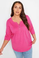 yours camiseta algodon fucsia cuello panadero mujer curvy y tallas grandes yours
