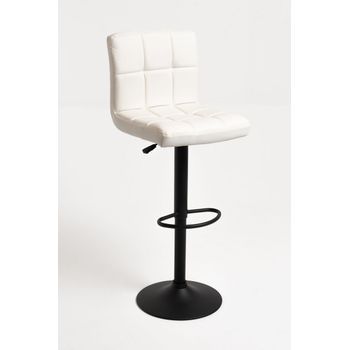 Pack 6 Taburetes Casper Black De Polipiel 105*44*40 Cm - Blanco