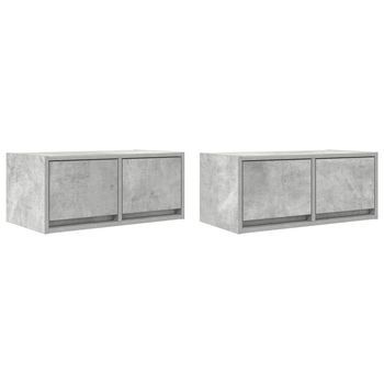 Muebles De Tv 2uds Madera Ingeniería Gris Hormigón 60x31x25,5cm Vidaxl