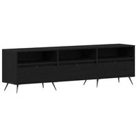 gabinete de tv roble negro 150 x 30 x 445 cm