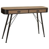 recibidor-consola de madera y metal marron 120x32x805