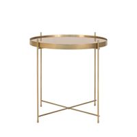 mesa baja de vidrio y metal o48xh48cm - laton