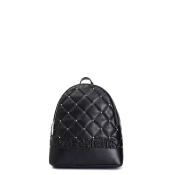 mochila con logotipo aplicado, acolchado y remaches black