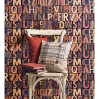 papel pintado vinilico lavable con letras industriales con textura relieve 3d - factory letters 676323 de gaulan - rollo de 10 m x 106 m