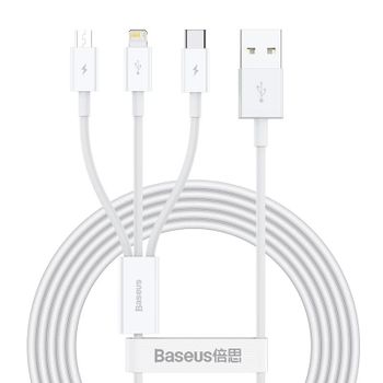 Cable USB Baseus Superior 3 en 1 1,5 m USB A a USB-C/Micro USB/Lightning