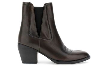 botines de piel con laterales elásticos dark brown 38