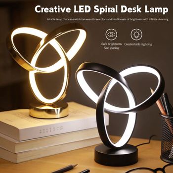 Lámpara de Escritorio USB Creativa de Arte Moderno con Iluminación Tricolor, Adecuada para Dormitorio, Sala de Estar, Oficina, Mesita de Noche y Otros Entornos