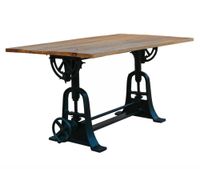 mesa de comedor industrial de madera maciza