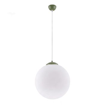 Lámpara colgantes verde oliva acero/vidrio alt. 130 cm