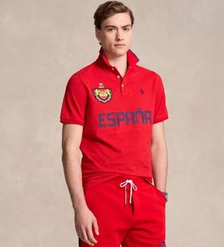 Polo Ralph Lauren para hombre. 710944670001 Polo Classic Fit España rojo (L), Casual, Algodón, Manga corta