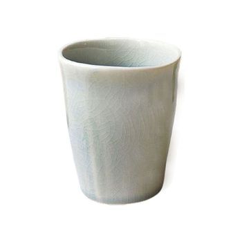 Set de 4 tazas expresso de cerámica verde agua craquelada