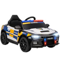 aiyaplay coche electrico de policia para nino de 3 anos 12v mando a distancia 24g luces sirena musica 96x60x45 cm multicolor   aosom espana