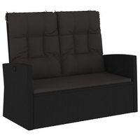 banco jardin  banco de exterior  silla de jardin reclinable y cojines ratan sintetico negro 118 cm