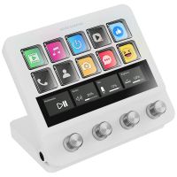 mars gaming msd-pro control deck 10 teclas lcd 4 diales pantalla tactil extendida animada blanco