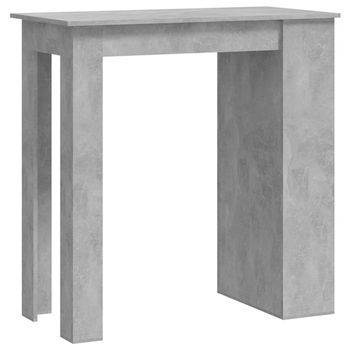 Mesa Alta Con Estante Almacenaje Gris Hormigón 102x50x103,5 Cm Vidaxl
