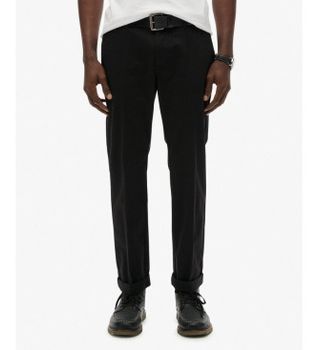 Superdry para hombre. M7011418A Pantalón Chino Premium Regular negro (30/32), Casual, Algodón