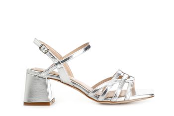 sandalias efecto laminado tipo jaula silver