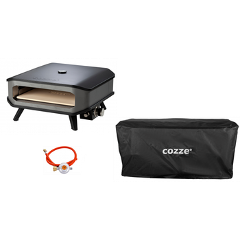 Horno De Gas Para Pizzas Cozze 17' Xxl Con Termómetro Hasta 400° 42,5 X 42,5 Cm Incluye Dispensador Y Tapa