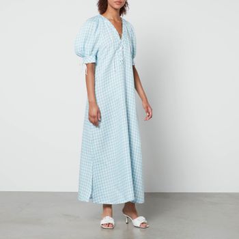 Sleeper Garden Linen Midi Dress - M