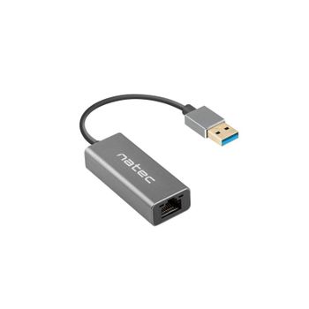 Adaptador USB a Ethernet Natec Cricket USB 3.2 Gen 1 Type-A 100/1000 Mbit/s Aluminio Negro