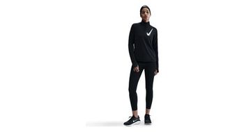 Camiseta con 1 2 cremallera nike dri fit swoosh negro  mujer