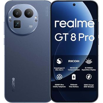 Teléfono - realme GT 8 Pro 5G Smartphone, Versión UE, eSIM, 12GB+256GB | 16GB+512GB, Snapdragon 8 Elite Gen 5, Cámara desarrollada junto a RICOH GR, Cámara de Telefotografía Ultra Claridad 200MP,