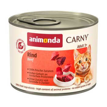 animonda Carny Adult 12 x 200 g - Pack Ahorro - Vacuno puro