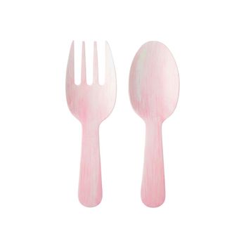 Cubiertos para ensalada rosa en melamina 27x9.5x1cm