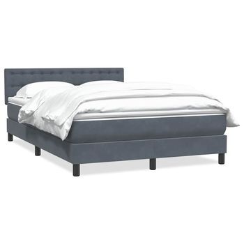 Cama Tapizada 213x160x88 Cm Terciopelo - Gris