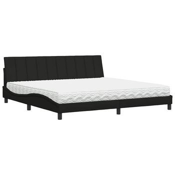 Cama Con Colchón Hanko Tela Negro 200x200 Cm Vidaxl