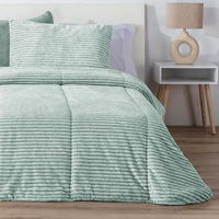edredon comforter lines  melange jaspeado rayas turquesa manterol - calido - muy suave y decoratvo